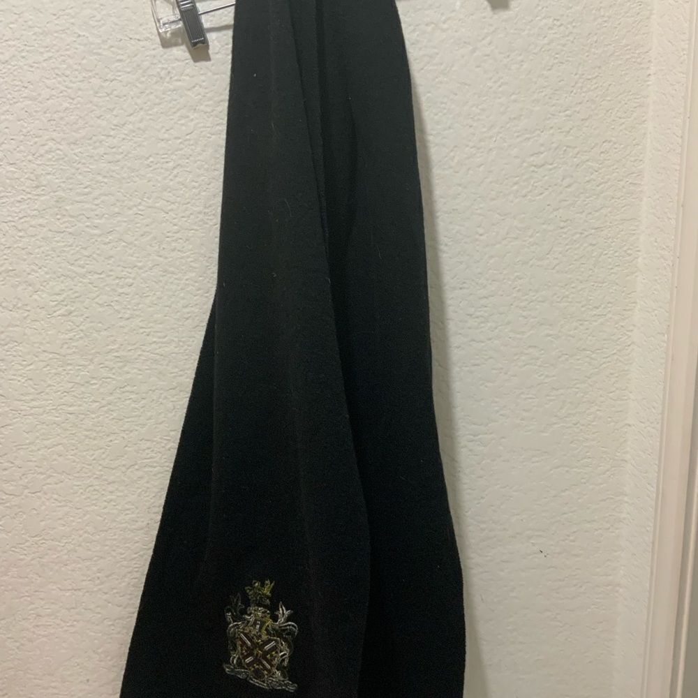 The Scotch House 100% Wool Lambswool black Scarf 12”x72” vintage